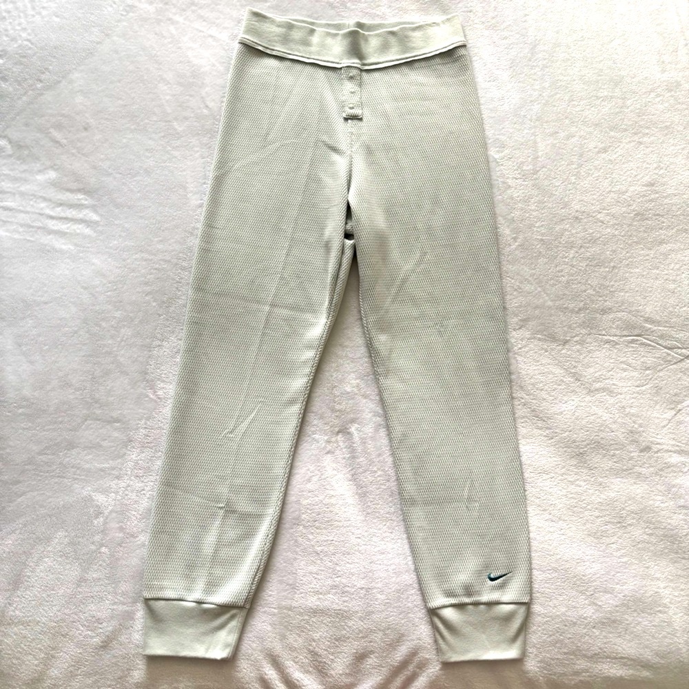 NIKE Slim Fit High Rise Full Length Light Sage Green Waffle Knit Jogger--NWT--L - Picture 2 of 16
